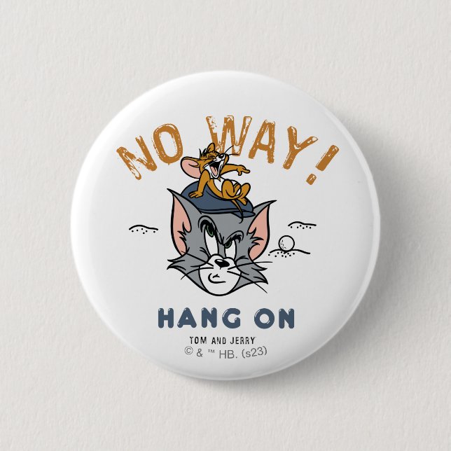 Tom & Jerry Golfing "No Way" Button (Front)