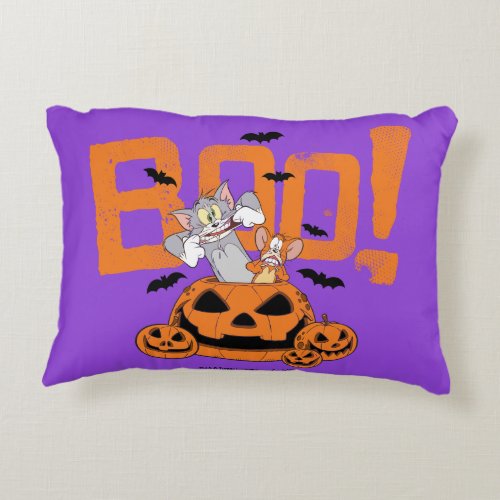 Tom  Jerry  Happy Halloween Boo Accent Pillow