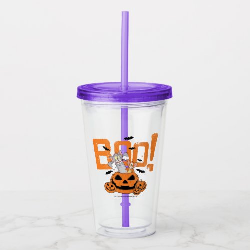 Tom  Jerry  Happy Halloween Boo Acrylic Tumbler