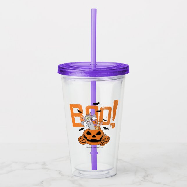 Tom & Jerry | Happy Halloween Boo Acrylic Tumbler (Front)