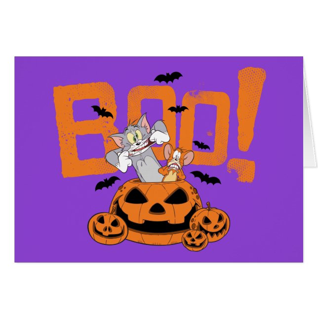 Tom & Jerry | Happy Halloween Boo Cards (Front Horizontal)
