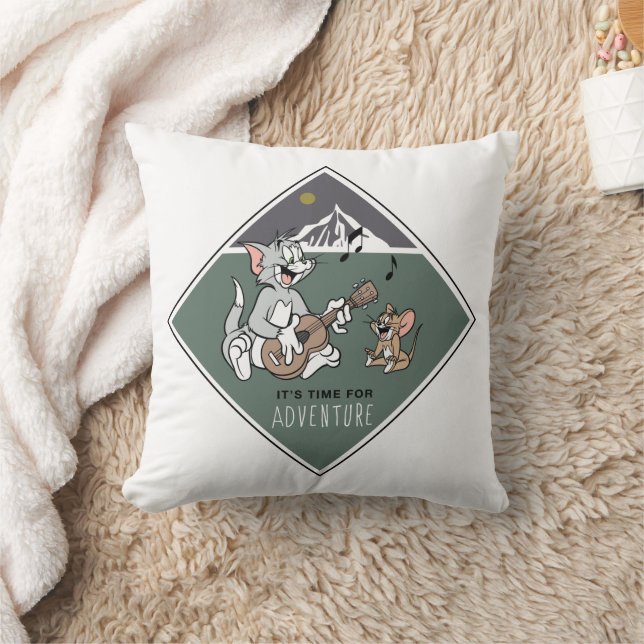 Tom & Jerry "It's Time For Adventure" Throw Pillow (Blanket)