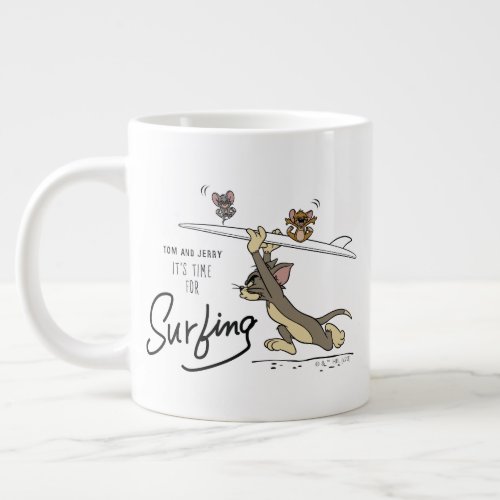 Tom  Jerry Its Time For Surfing Giant Coffee Mug