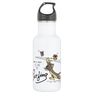 Tom & Jerry "It's Time For Surfing" Stainless Steel Water Bottle