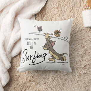 Tom & Jerry "It's Time For Surfing" Throw Pillow