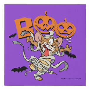 Tom & Jerry   Jerry is SO Scary Faux Canvas Print