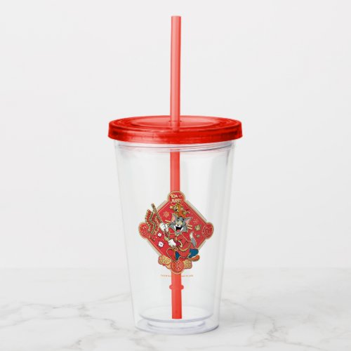 Tom  Jerry Lighting Firecrackers Acrylic Tumbler