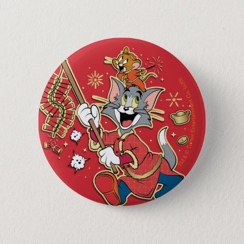 Tom  Jerry Lighting Firecrackers Button