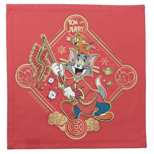 Tom  Jerry Lighting Firecrackers Cloth Napkin