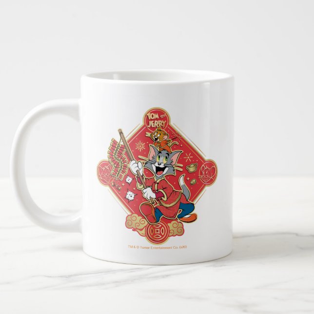 Tom & Jerry Lighting Firecrackers Giant Coffee Mug (Left)