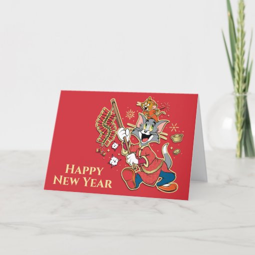 Tom And Jerry Lighting Firecrackers Holiday Card Zazzle