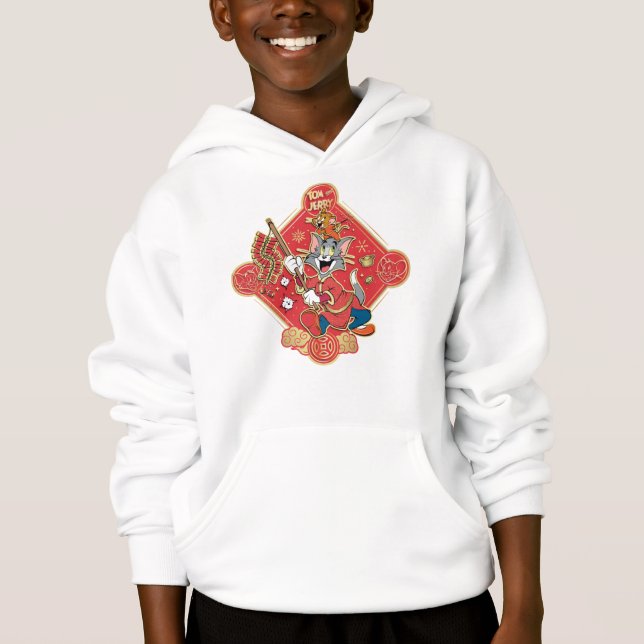 Tom & Jerry Lighting Firecrackers Hoodie (Front)