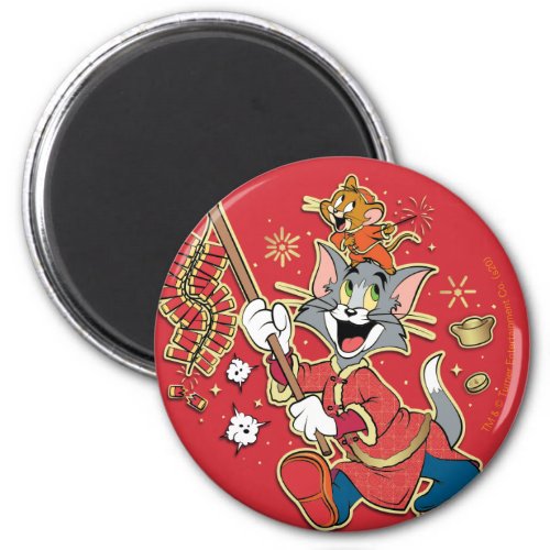 Tom  Jerry Lighting Firecrackers Magnet