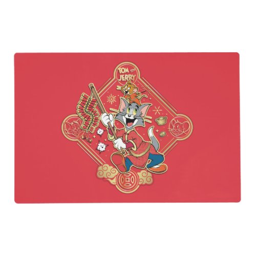 Tom  Jerry Lighting Firecrackers Placemat