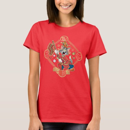 Tom  Jerry Lighting Firecrackers T_Shirt