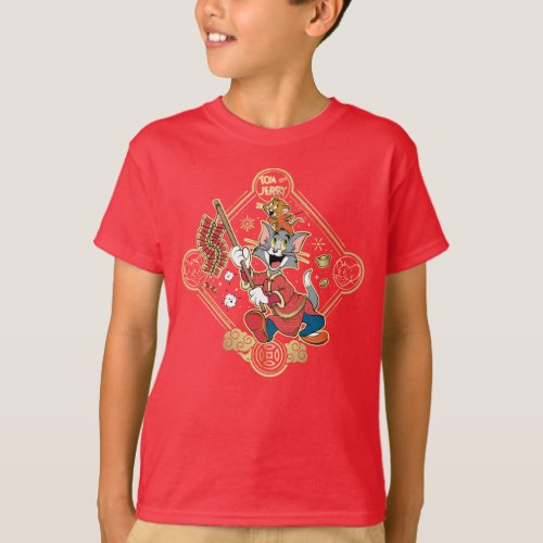 Tom  Jerry Lighting Firecrackers T_Shirt