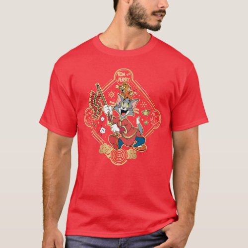 Tom  Jerry Lighting Firecrackers T_Shirt