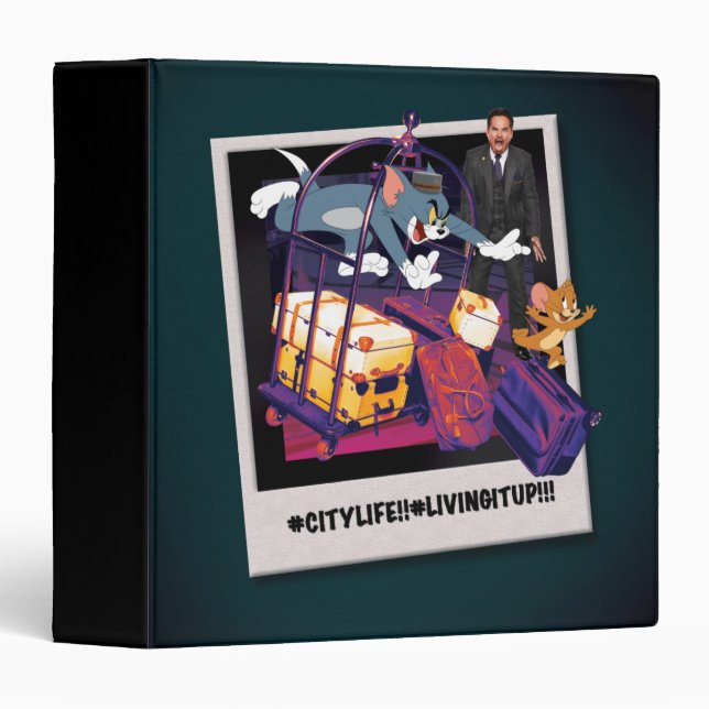 Tom & Jerry Luggage Crash Photograph 3 Ring Binder (Front/Spine)