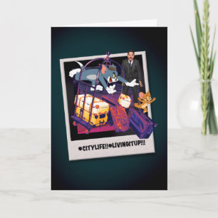 Tom & Jerry Luggage Crash Photograph Card
