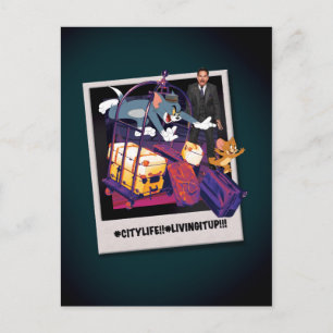 Tom & Jerry Luggage Crash Photograph Postcard