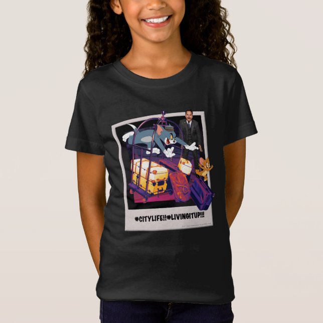Tom & Jerry Luggage Crash Photograph T-Shirt (Front)