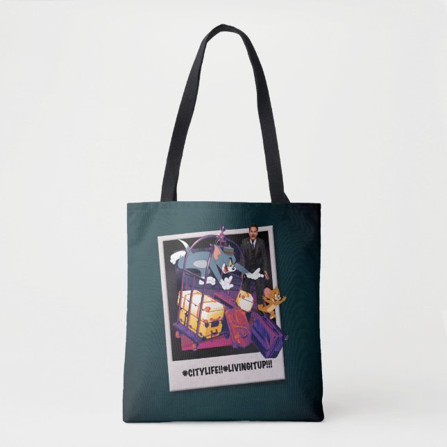 Tom & Jerry Luggage Crash Photograph Tote Bag (Front)
