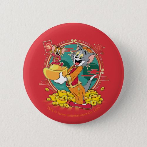 Tom  Jerry New Years Red Envelope Button