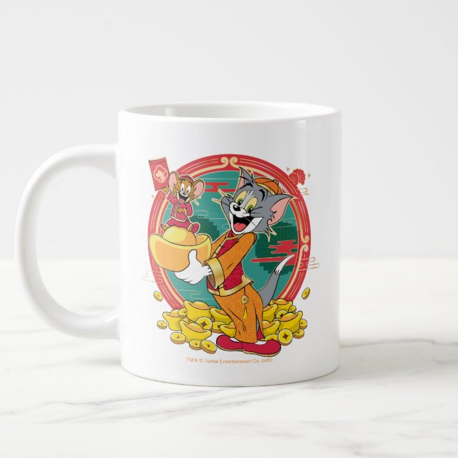 Tom & Jerry New Years Red Envelope Giant Coffee Mug (Left)