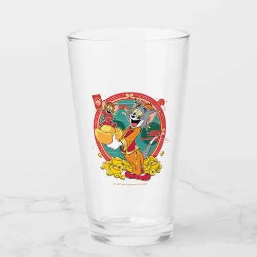 Tom  Jerry New Years Red Envelope Glass