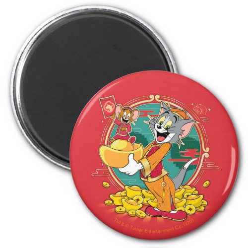 Tom  Jerry New Years Red Envelope Magnet