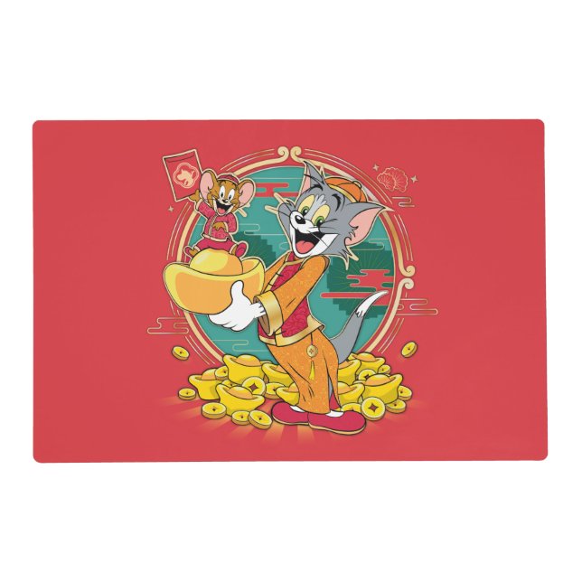 Tom & Jerry New Years Red Envelope Placemat (Front)