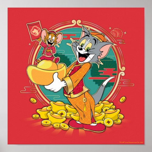 Tom  Jerry New Years Red Envelope Poster