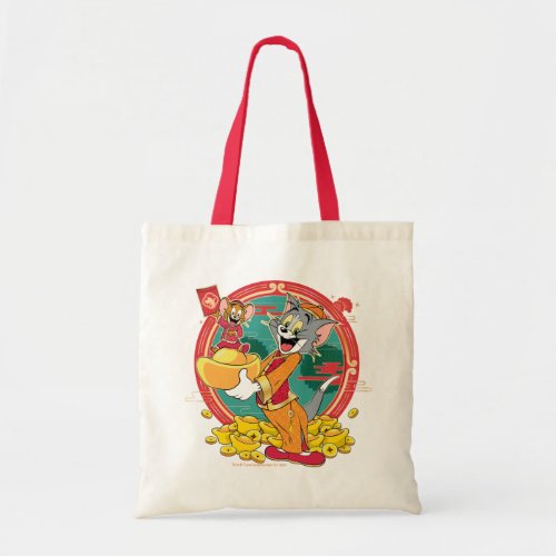 Tom  Jerry New Years Red Envelope Tote Bag