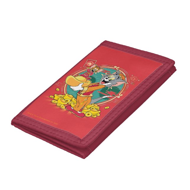 Tom & Jerry New Years Red Envelope Trifold Wallet (Bottom)