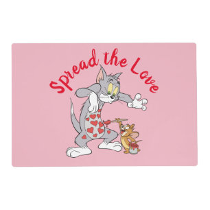 Tom & Jerry Painting Valentine Hearts Placemat