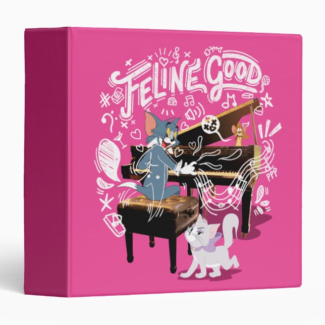 Tom & Jerry Play Piano - Feline Good 3 Ring Binder (Front/Spine)