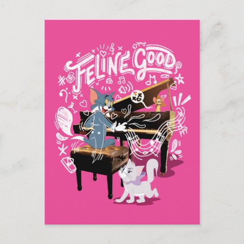 Tom  Jerry Play Piano _ Feline Good Postcard