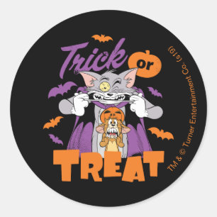 Tom & Jerry Trick or Treat Classic Round Sticker