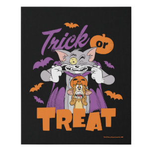 Tom & Jerry   Trick or Treat Faux Canvas Print
