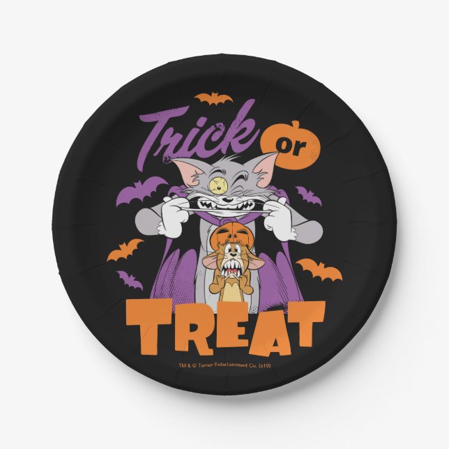 Tom & Jerry | Trick or Treat Paper Plates (Front)