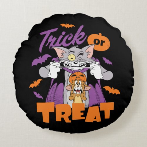 Tom  Jerry  Trick or Treat Round Pillow