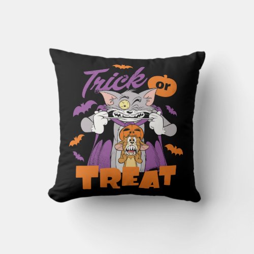 Tom  Jerry  Trick or Treat Throw Pillow