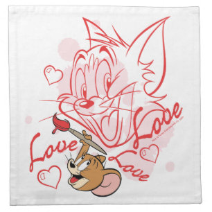 Tom & Jerry Valentine Painting Cloth Napkin