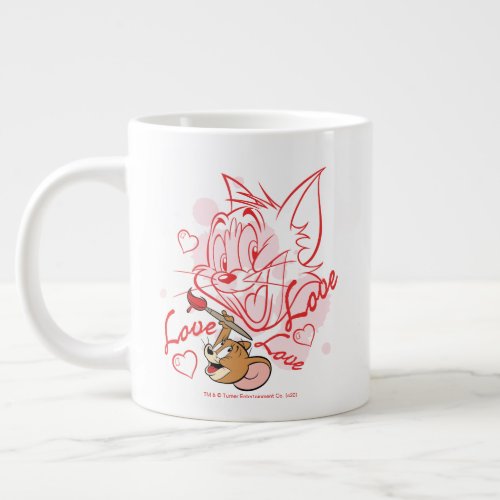 Tom  Jerry Valentine Painting Giant Coffee Mug