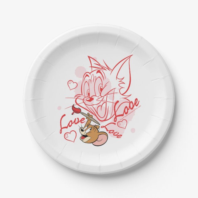 Tom & Jerry Valentine Painting Paper Plates (Front)