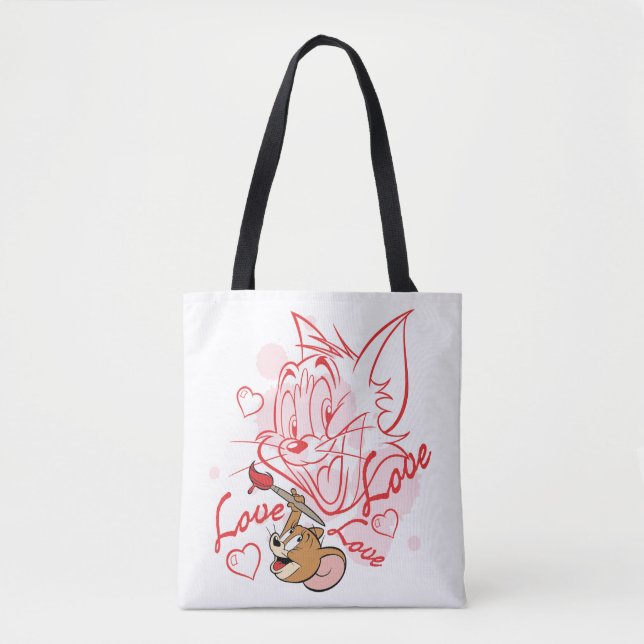 Tom & Jerry Valentine Painting Tote Bag (Front)