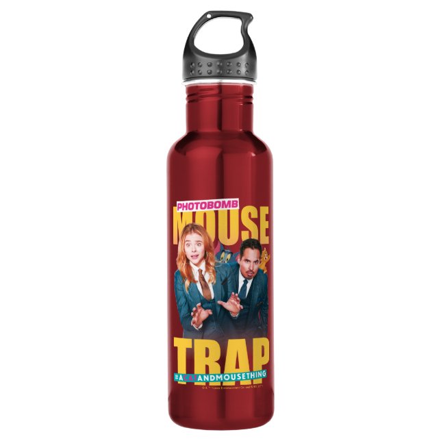 Tom & Jerry With Kayla and Terrance - Mouse Trap Stainless Steel Water Bottle (Front)