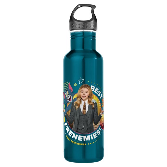 Tom & Jerry With Kayla - Best Frenemies Stainless Steel Water Bottle (Front)