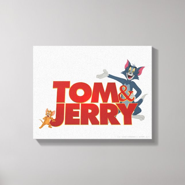 Tom & Jerry With Movie Logo Canvas Print (Front)