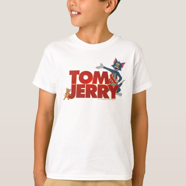 Tom & Jerry With Movie Logo T-Shirt (Front)